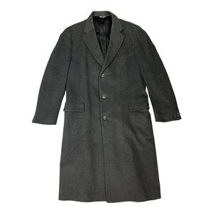 Vintage Mark Shale Cashmere Wool Overcoat Mens 44 Water Resistant Long Coat